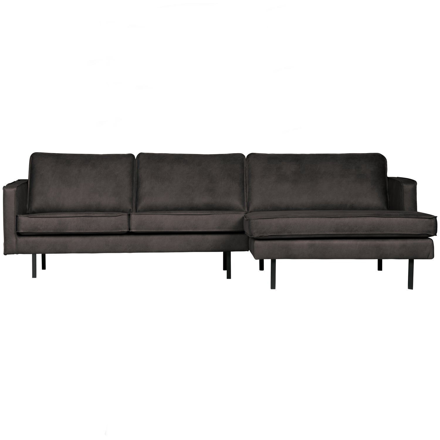Rodeo Chaise Longue Bank Rechts Ecoleer Zwart