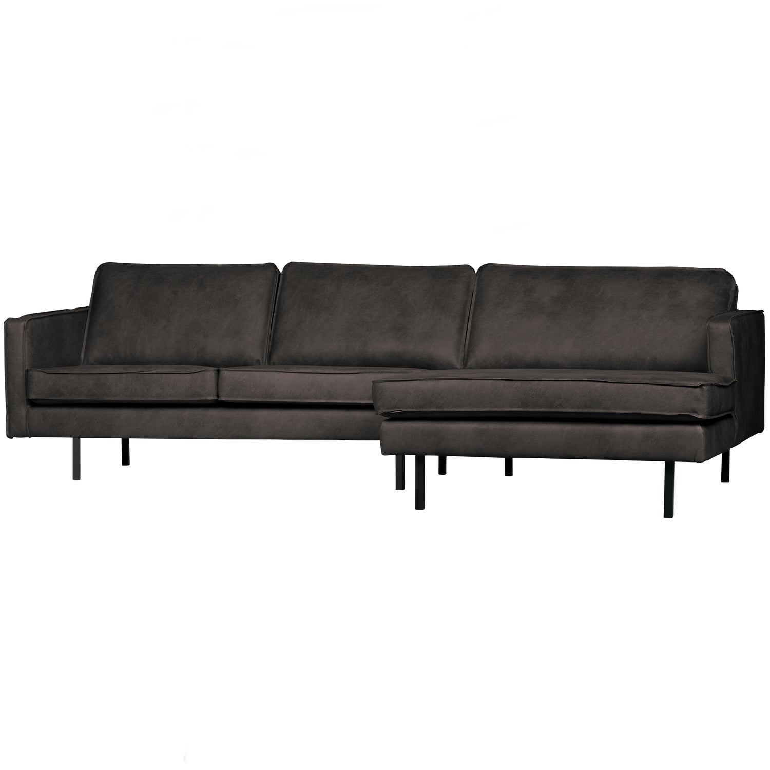 Rodeo Chaise Longue Bank Rechts Ecoleer Zwart