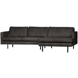 Rodeo Chaise Longue Bank Rechts Ecoleer Zwart