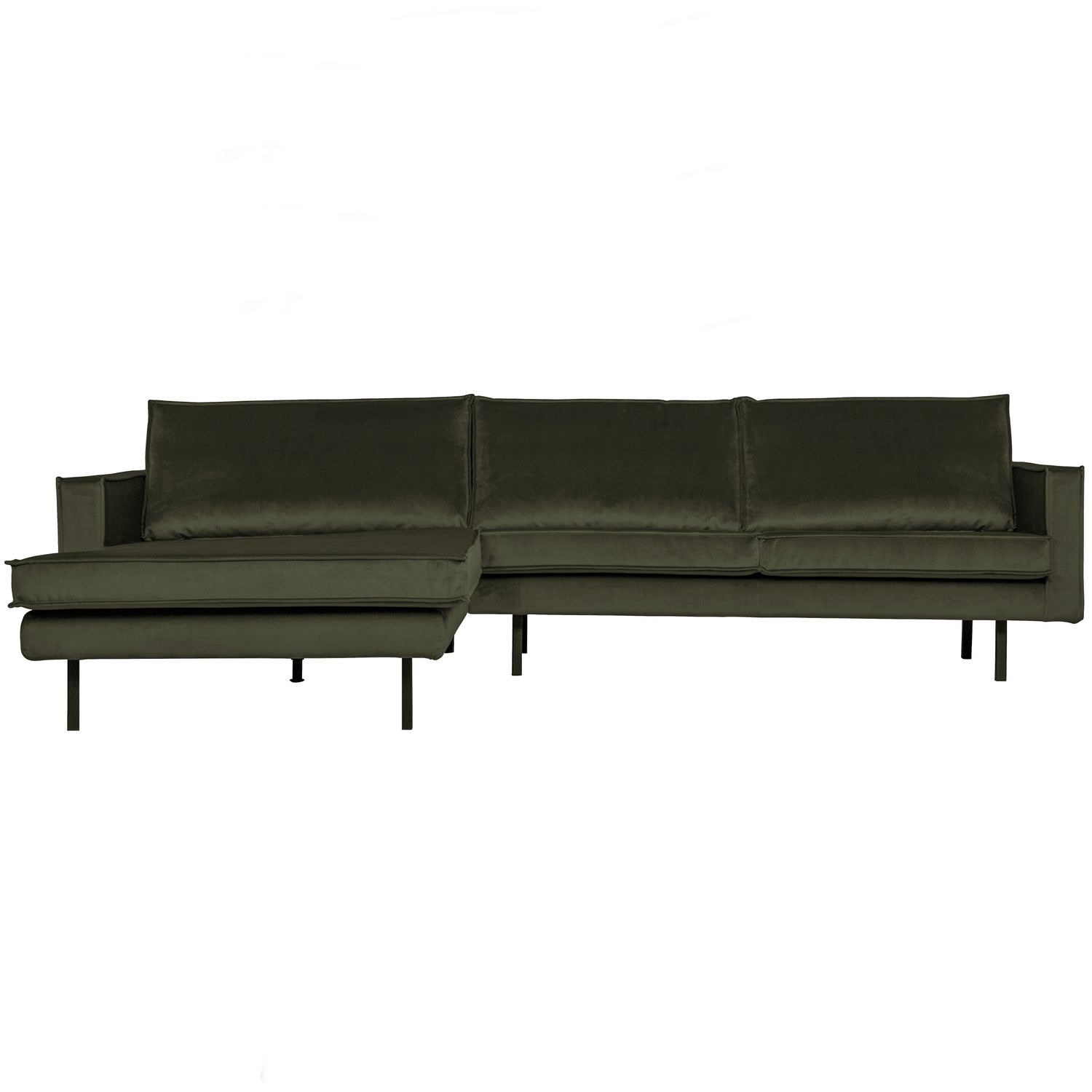Rodeo Chaise Longue Bank Links Velvet Donkergroen