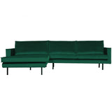 Rodeo Chaise Longue Bank Links Velvet Bosgroen