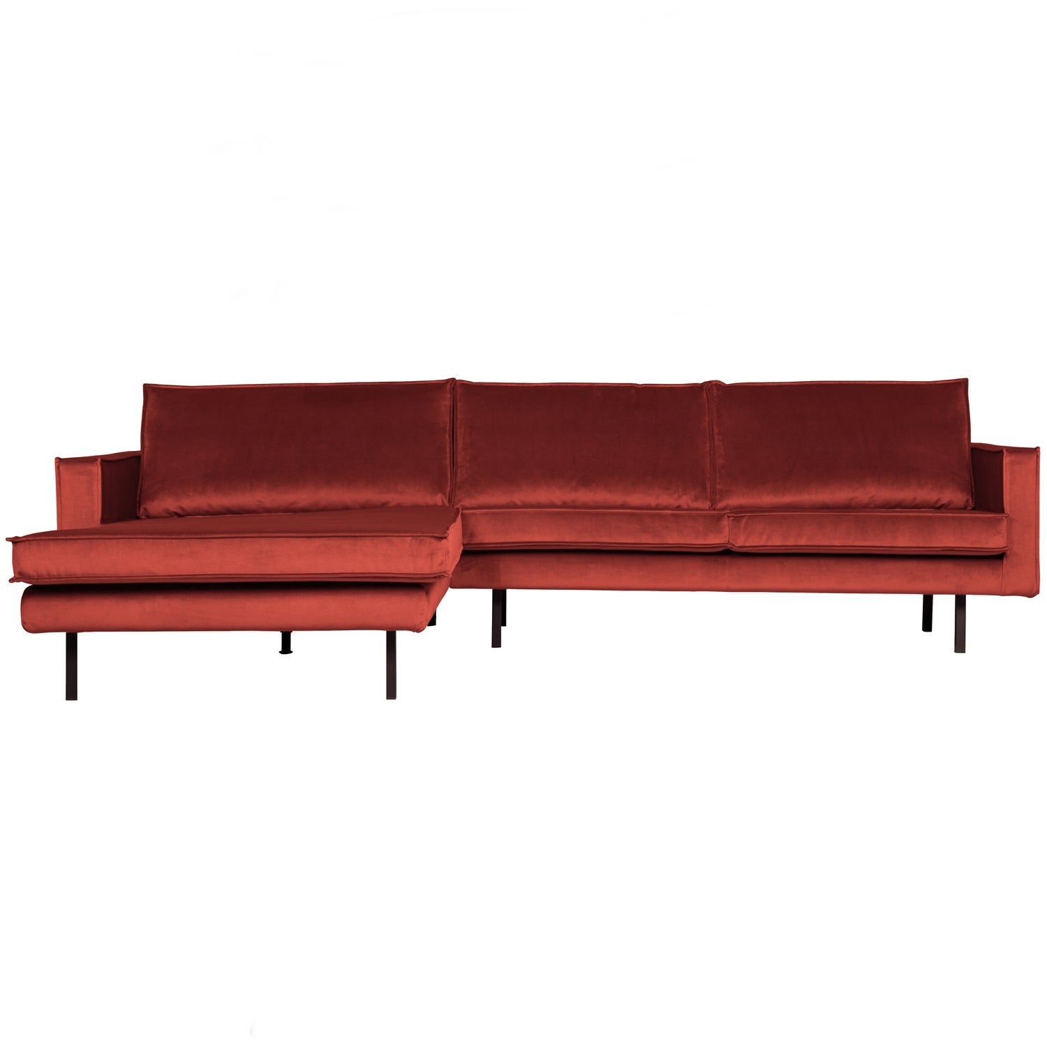 Rodeo Chaise Longue Bank Links Velvet Kastanje