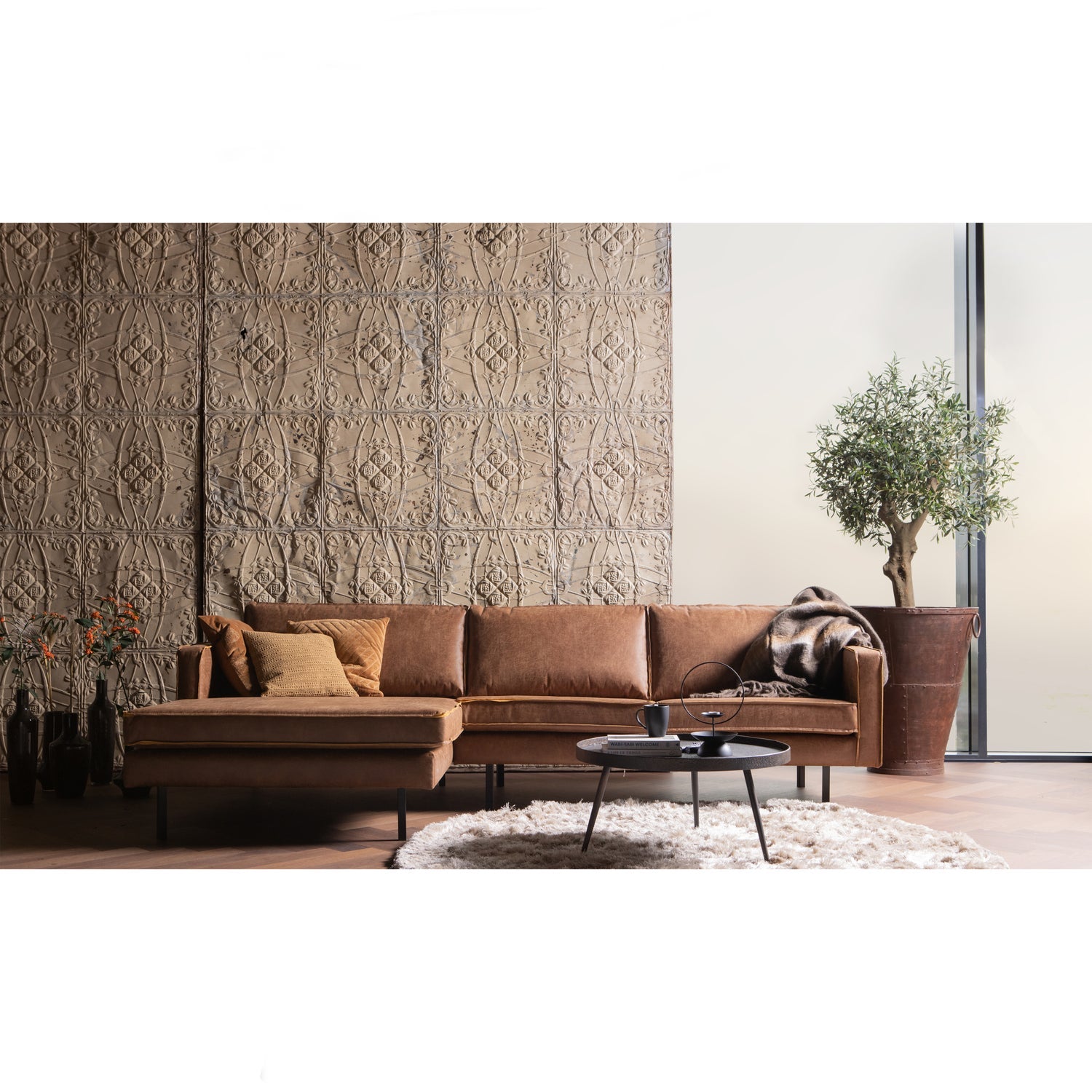 Bounds Bijzettafel Xl Hout/Metaal Antique Goud 40 Xo76 Cm