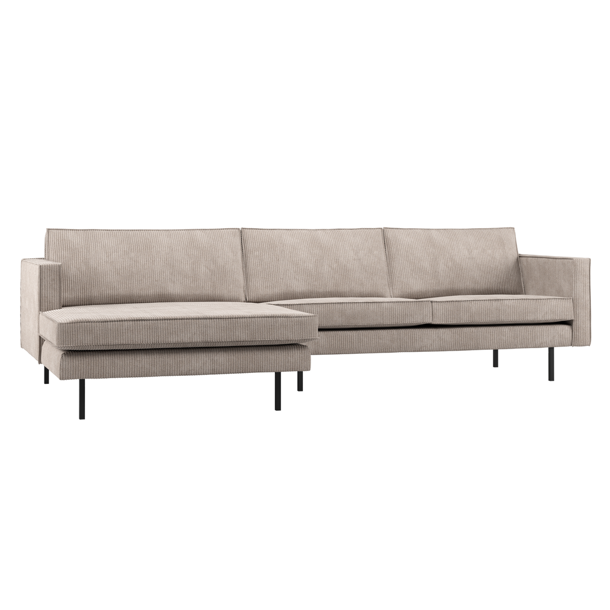 Rodeo Chaise Longue Bank Links Ribstof Donkerzand