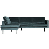 Rodeo Hoekbank Links Velvet Groenblauw