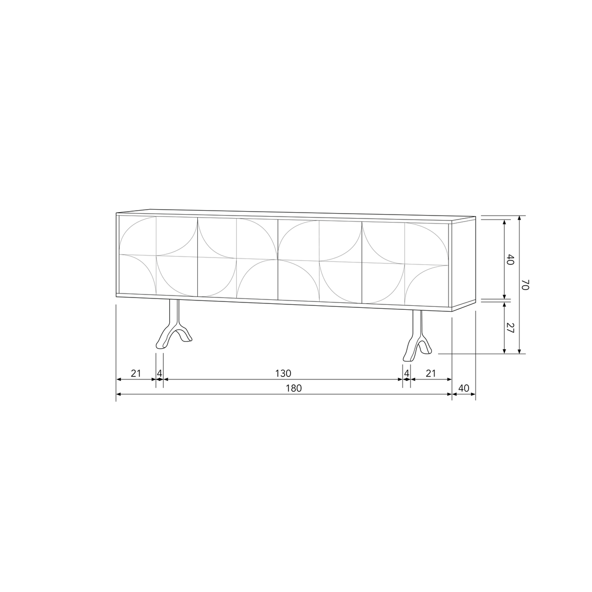 Draw Dressoir Mango Hout Walnoot