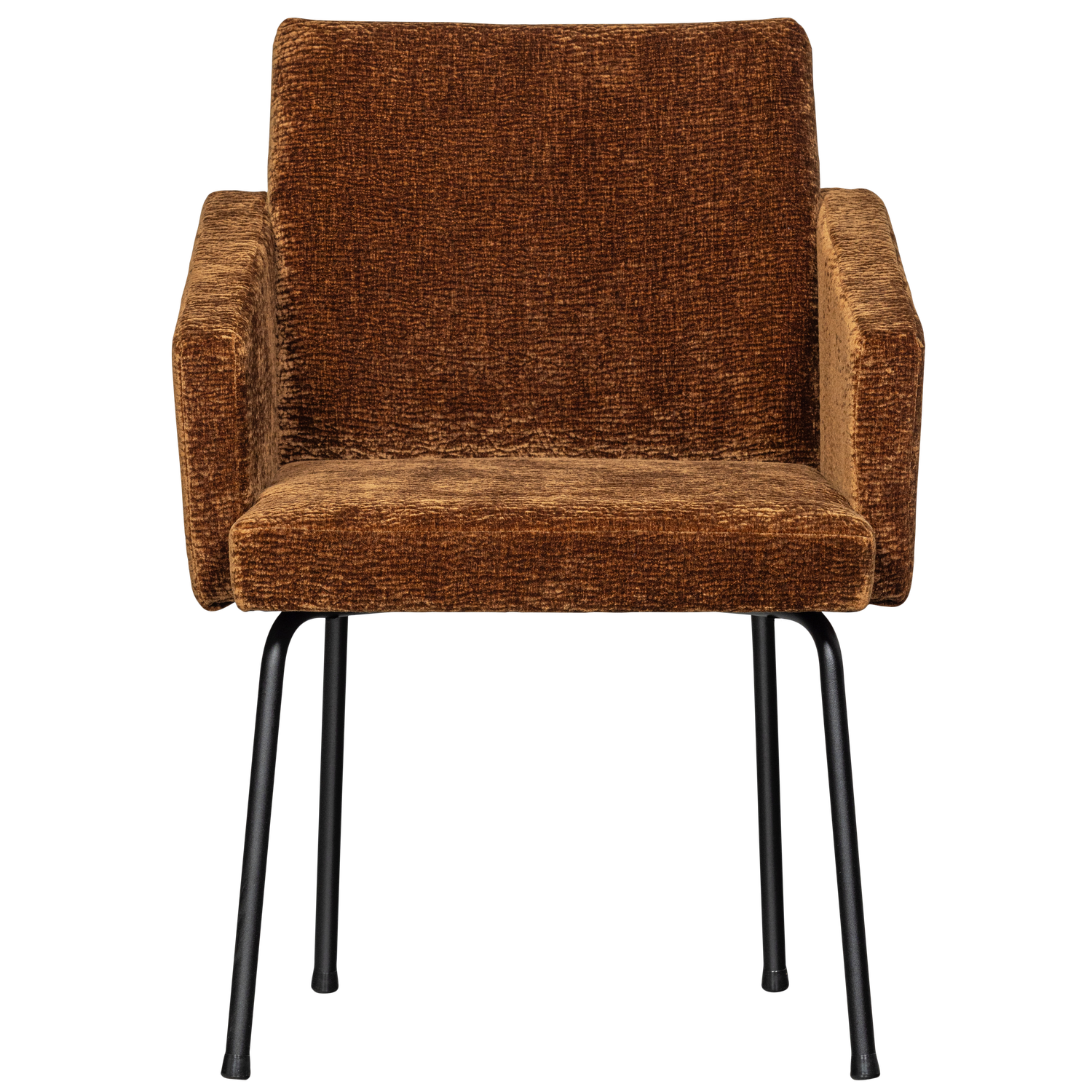 Mount Eetkamerstoel Met Armleuning 3 D Chenille Middenbruin