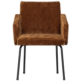 Mount Eetkamerstoel Met Armleuning 3 D Chenille Middenbruin