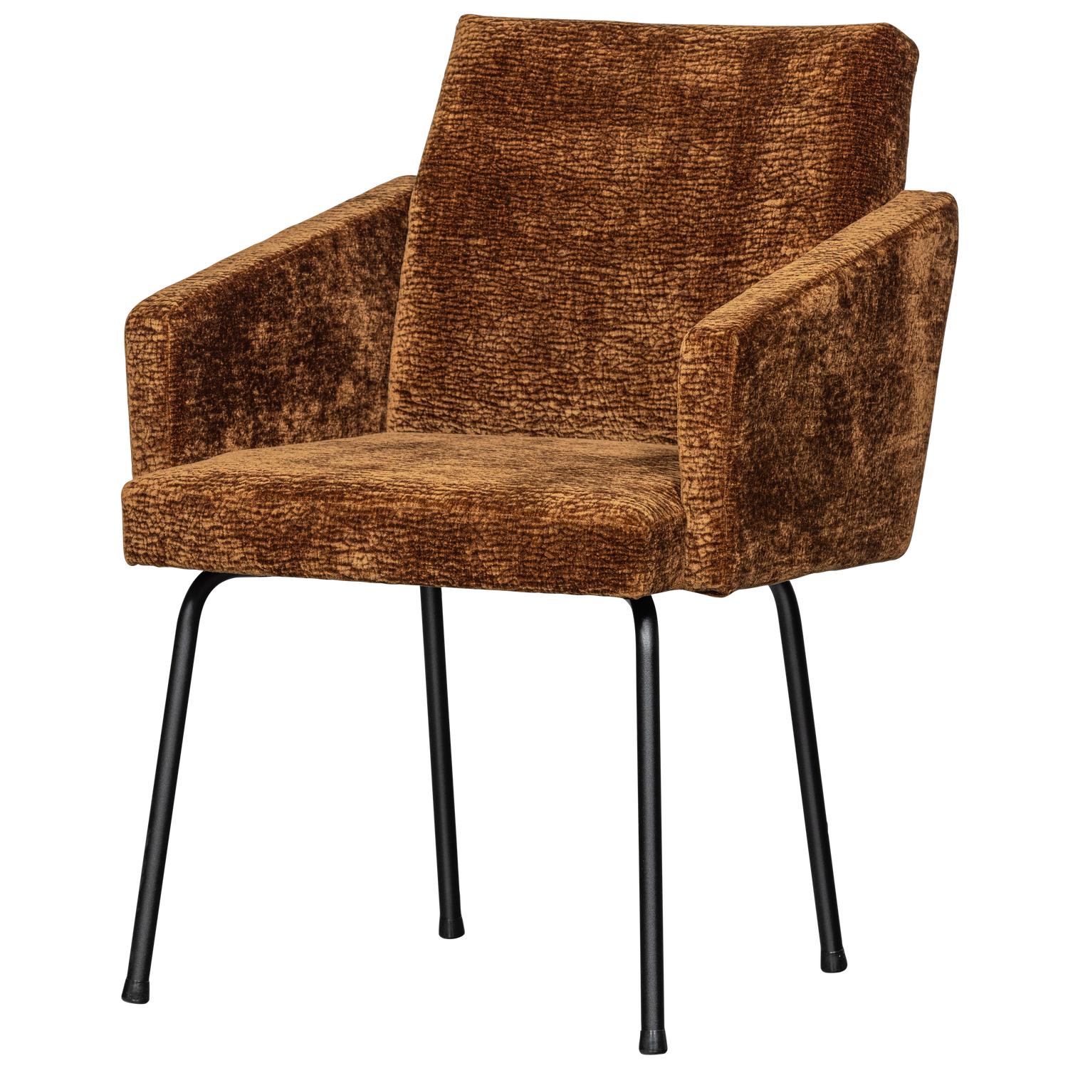 Mount Eetkamerstoel Met Armleuning 3 D Chenille Middenbruin