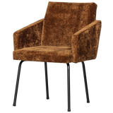 Mount Eetkamerstoel Met Armleuning 3 D Chenille Middenbruin