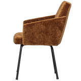 Mount Eetkamerstoel Met Armleuning 3 D Chenille Middenbruin