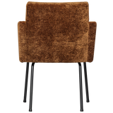 Mount Eetkamerstoel Met Armleuning 3 D Chenille Middenbruin