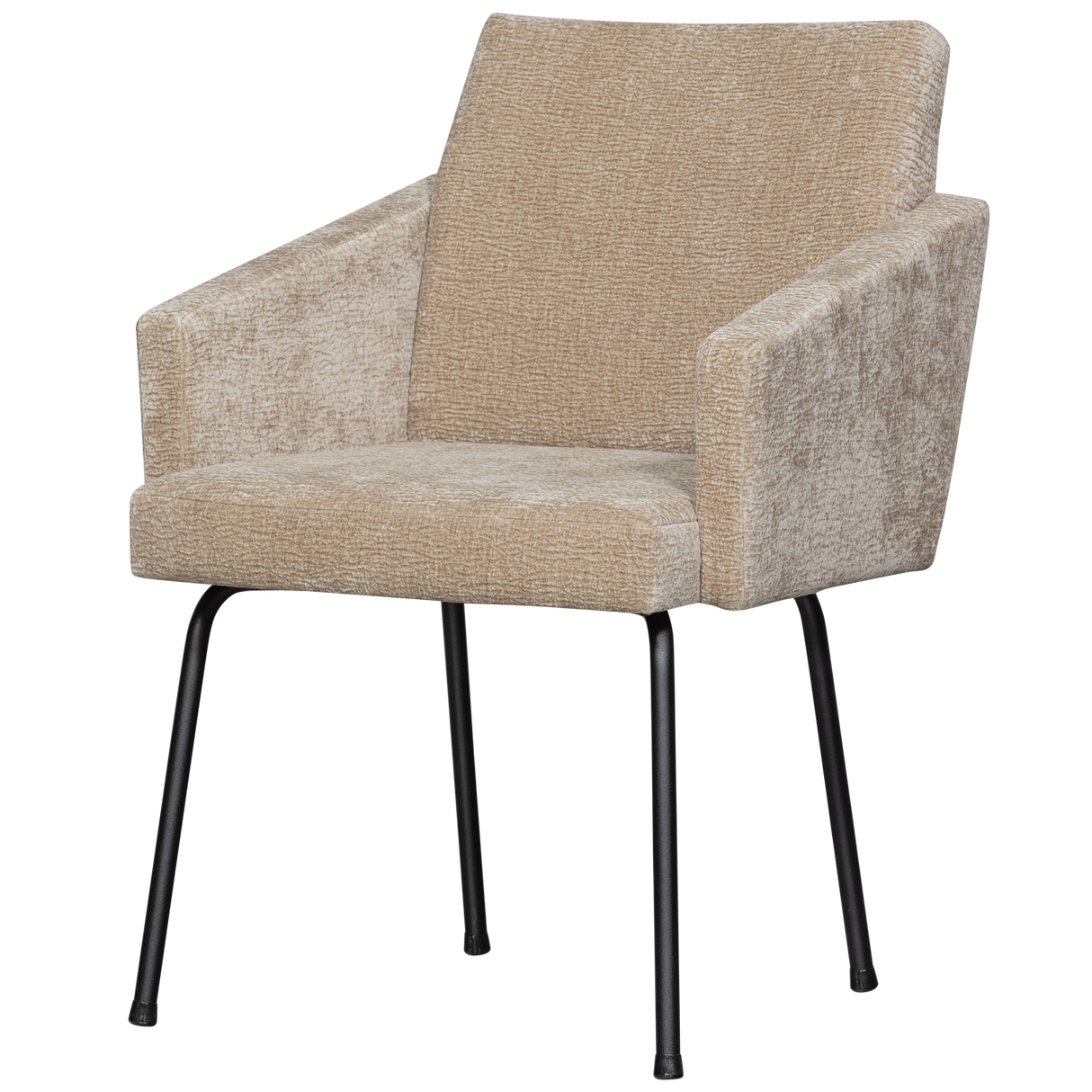Mount Eetkamerstoel Met Armleuning 3 D Chenille Zand