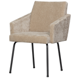 Mount Eetkamerstoel Met Armleuning 3 D Chenille Zand