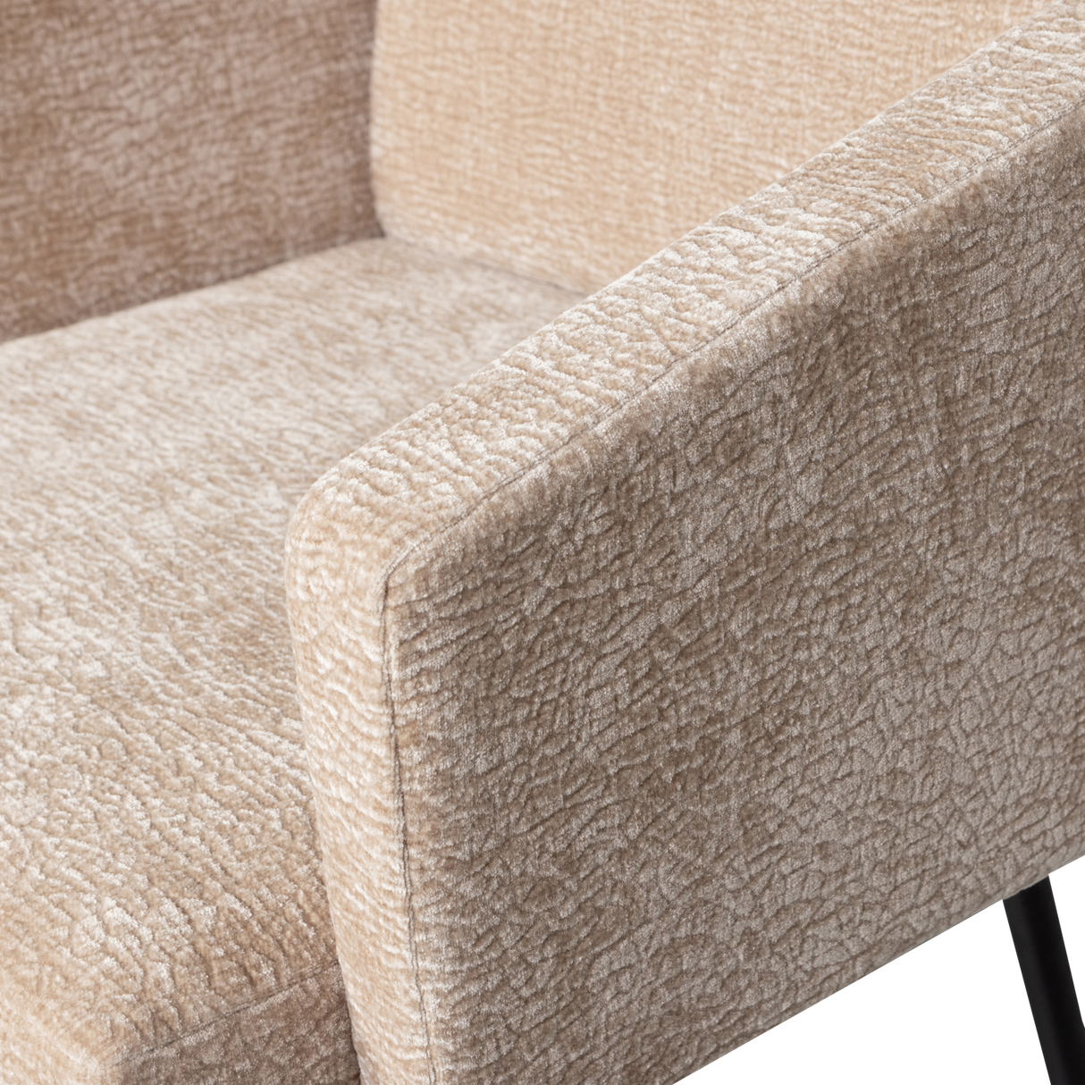 Mount Eetkamerstoel Met Armleuning 3 D Chenille Zand