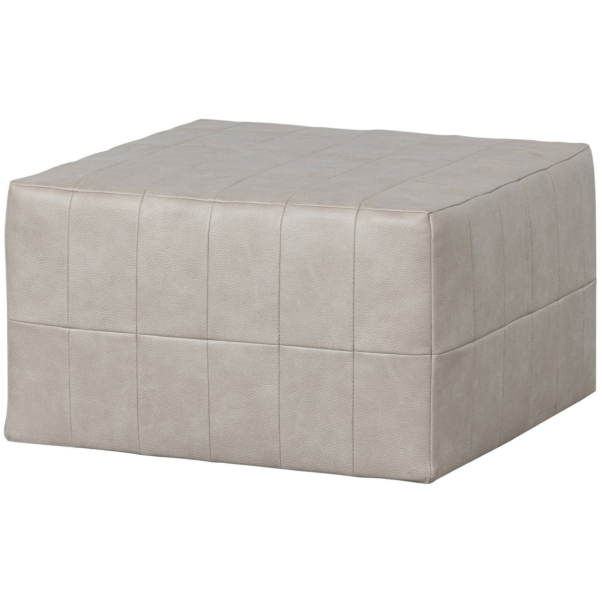 Patchwork Poef Leerlook Naturel