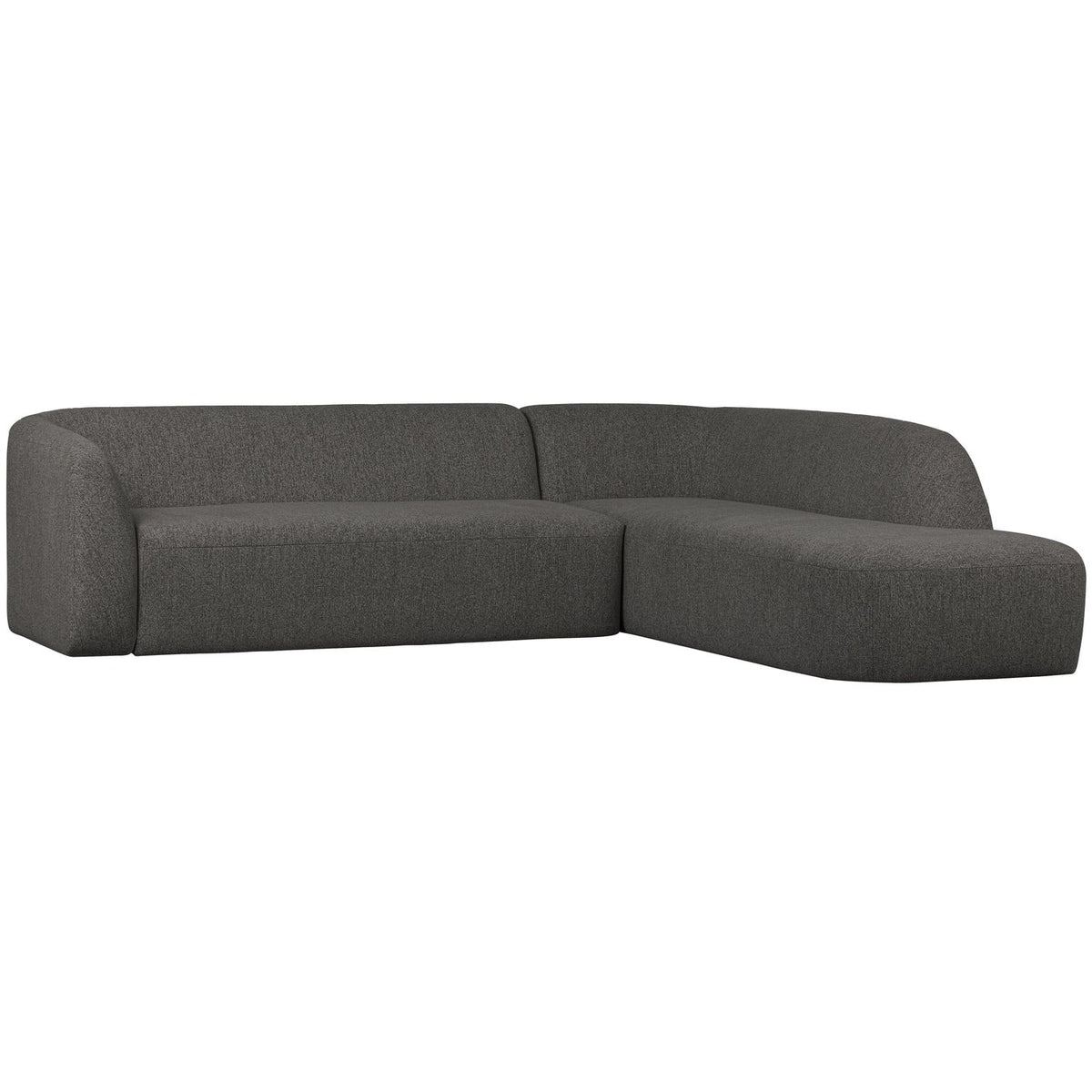 Sloping Hoekbank Rechts Melangegrijs/Zwart