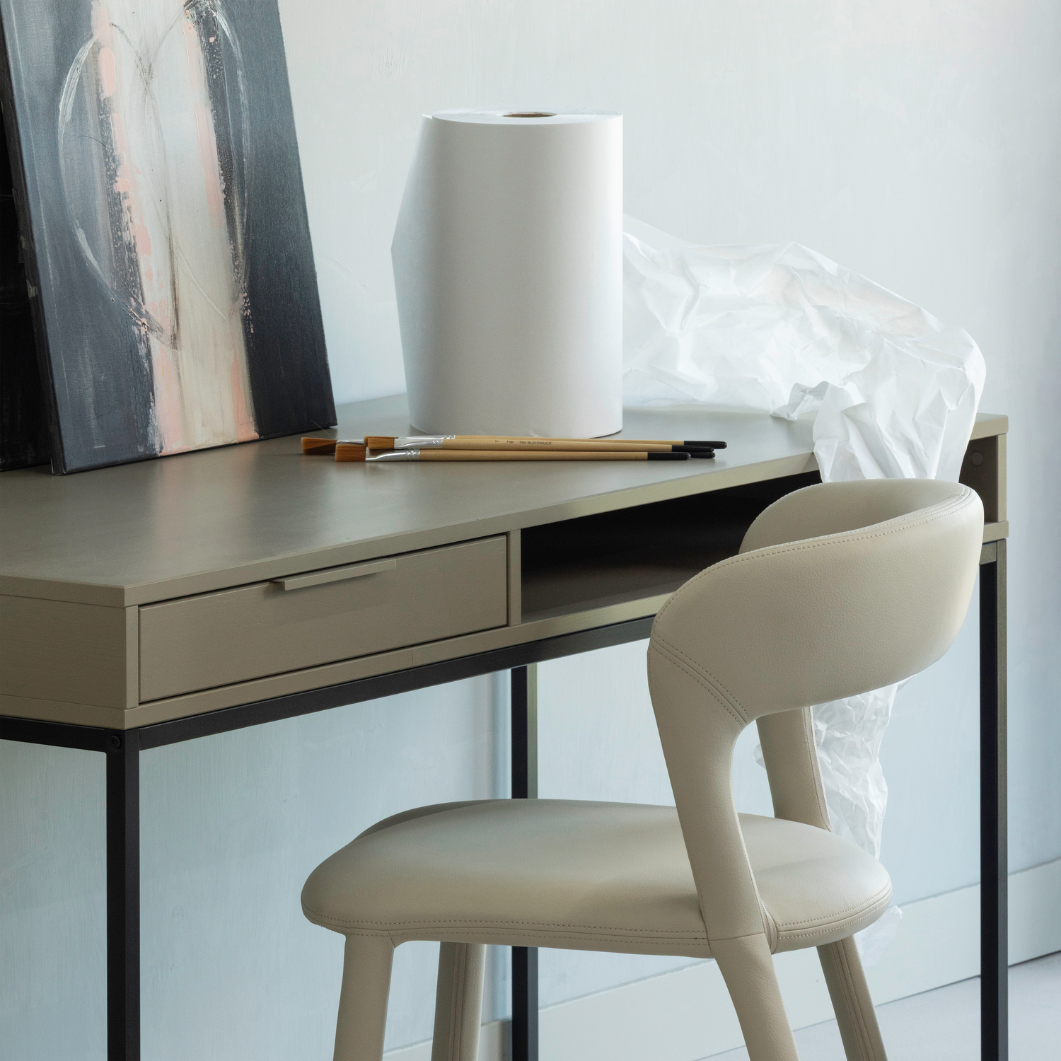 Noble Eetkamerstoel Leerlook Beige