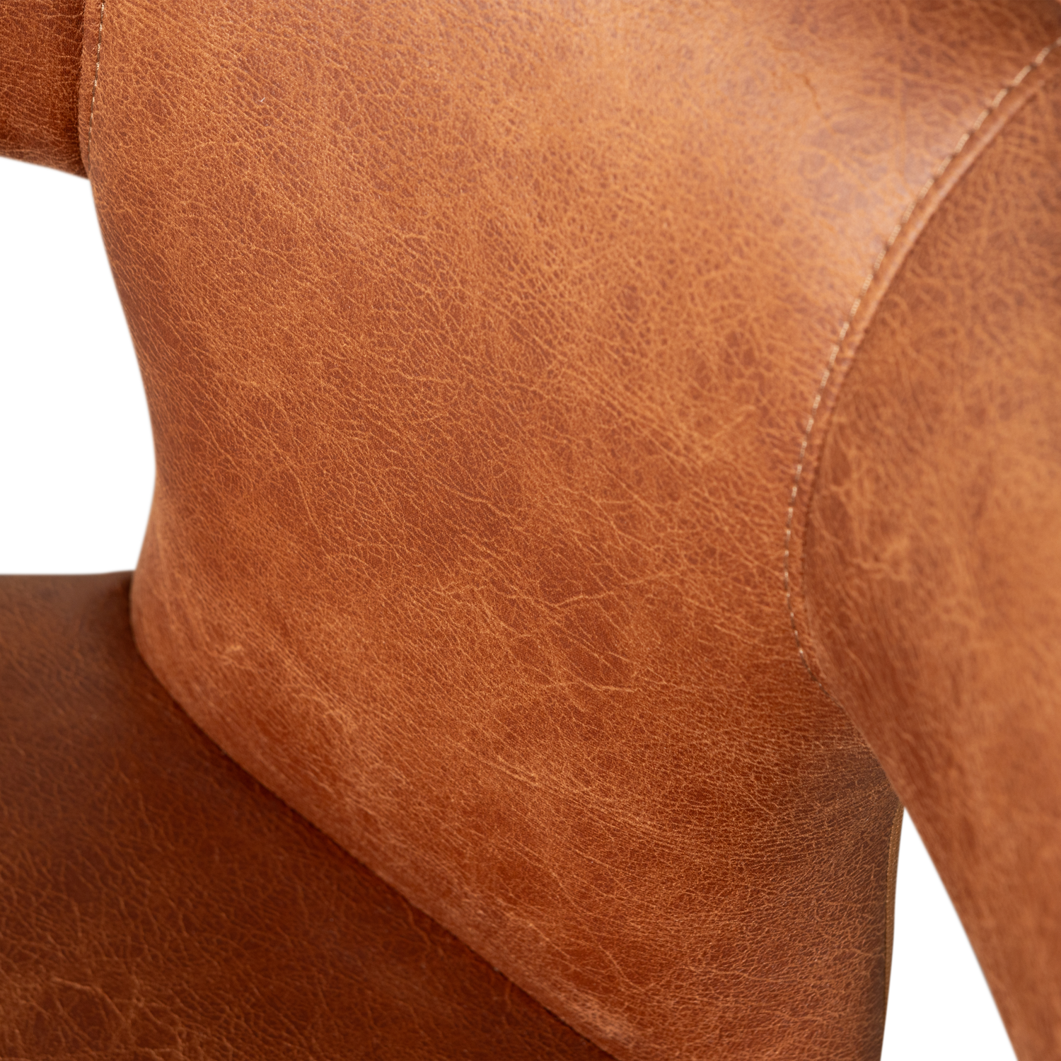 Permit Eetkamerstoel Leerlook Cognac