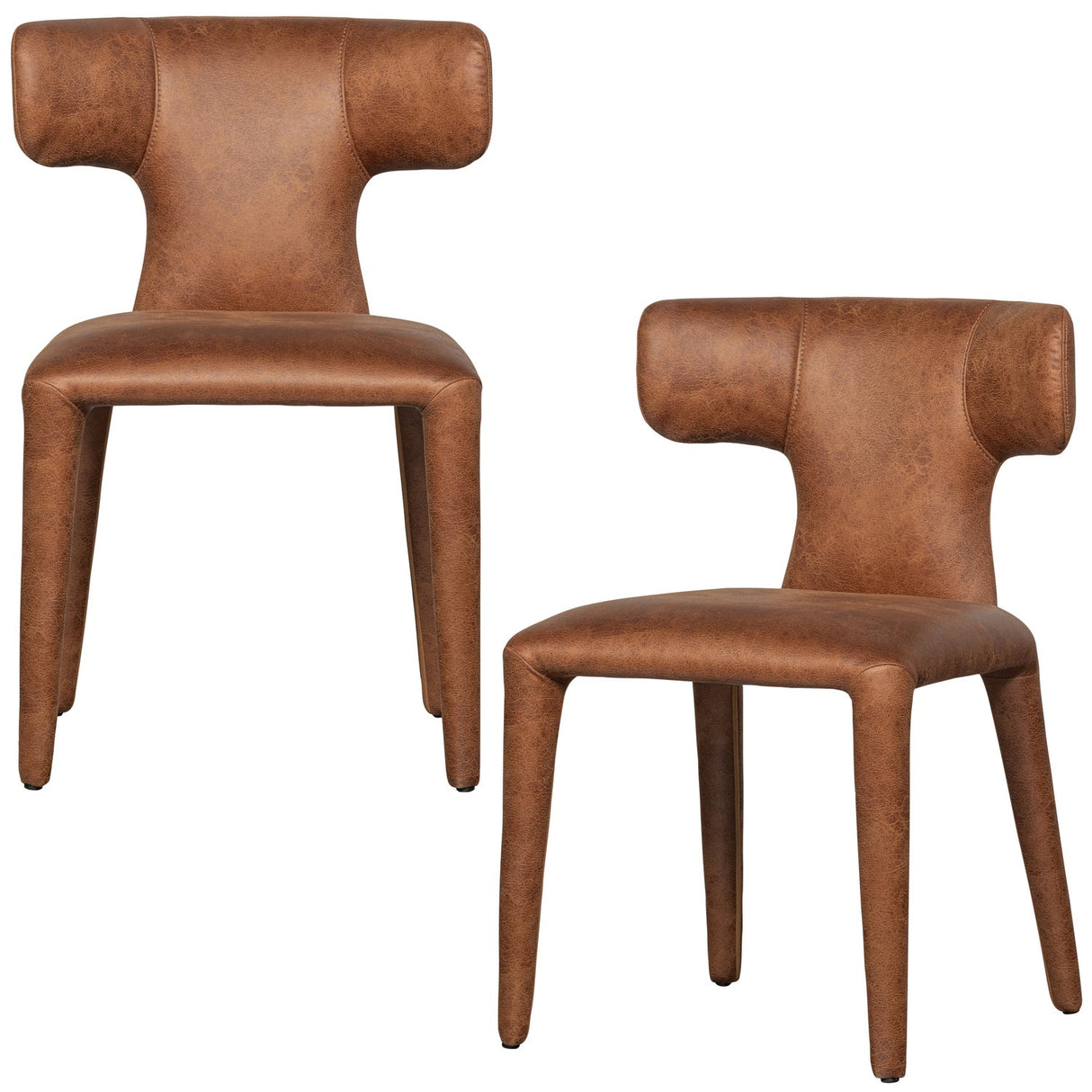 Permit Eetkamerstoel Leerlook Cognac