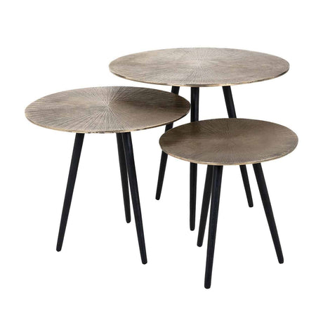 Salontafel Vittorio set van 3 champagne gold (Champagne gold) van Richmond Interiors – Luxe comfort op maat van PureWonen. Vraag naar de beste prijs.