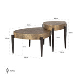 Salontafel Marquee set van 2 (Black/gold) van Richmond Interiors – Luxe comfort op maat van PureWonen. Vraag naar de beste prijs.