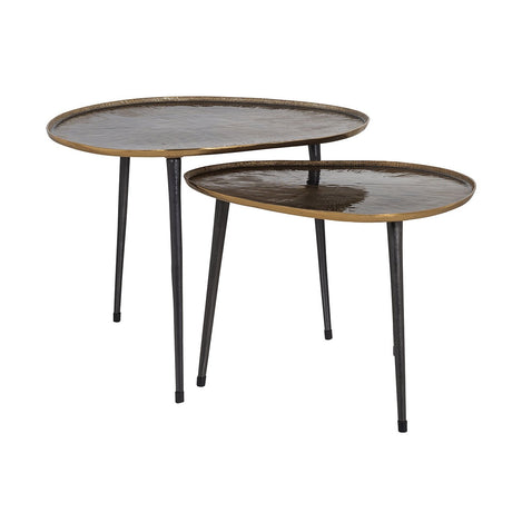 Salontafel Louve set van 2 (Brushed Gold) van Richmond Interiors – Luxe comfort op maat van PureWonen. Vraag naar de beste prijs.