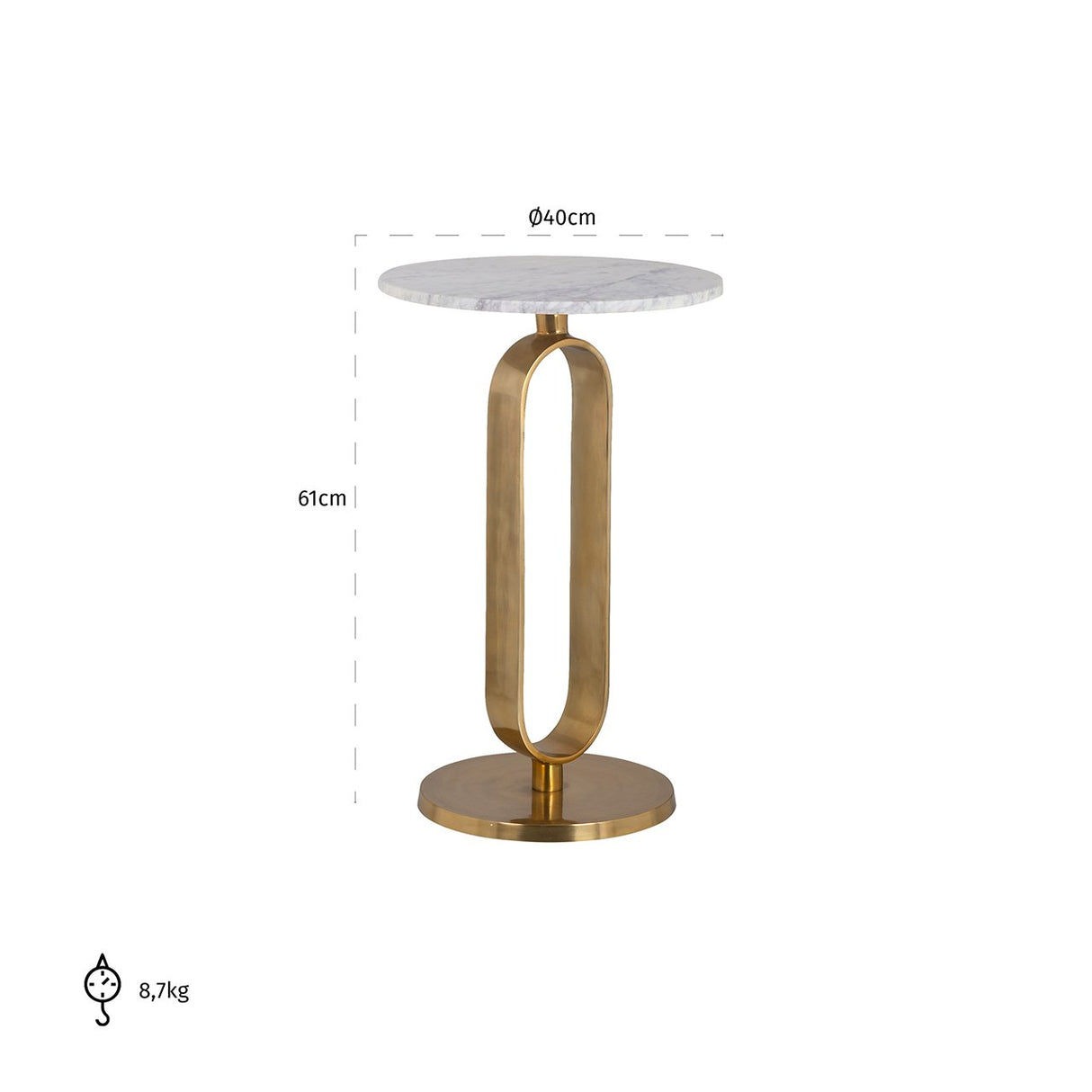 Bijzettafel Celine (Brushed Gold) van Richmond Interiors – Luxe comfort op maat van PureWonen. Vraag naar de beste prijs.