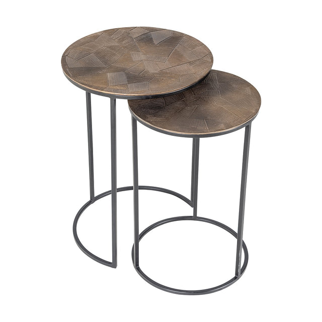 Bijzettafel Tulum set van 2 (Brushed Gold) van Richmond Interiors – Luxe comfort op maat van PureWonen. Vraag naar de beste prijs.