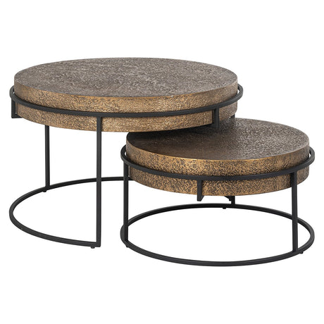 Salontafel Derby set van 2 (Black/gold) van Richmond Interiors – Luxe comfort op maat van PureWonen. Vraag naar de beste prijs.