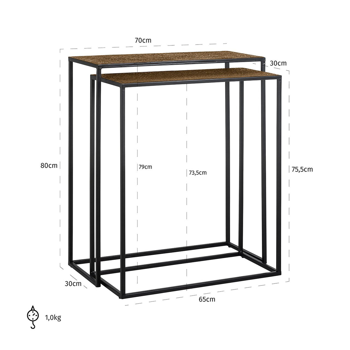 Wandtafel Bristol set van 2 van Richmond Interiors – Luxe comfort op maat van PureWonen. Vraag naar de beste prijs.