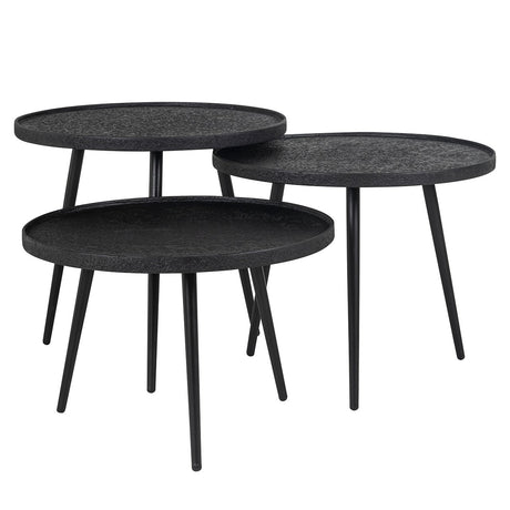 Salontafel Oxford set van 3 (Black) van Richmond Interiors – Luxe comfort op maat van PureWonen. Vraag naar de beste prijs.