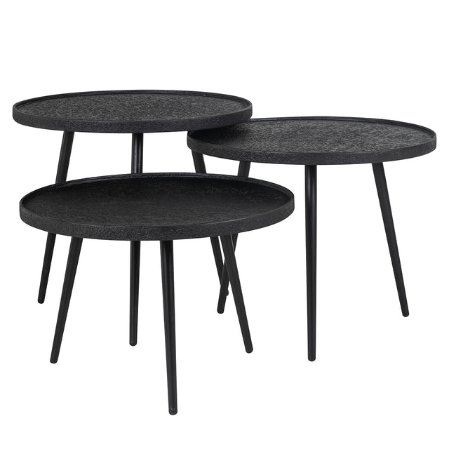 Salontafel Oxford set van 3 (Black) van Richmond Interiors – Luxe comfort op maat van PureWonen. Vraag naar de beste prijs.