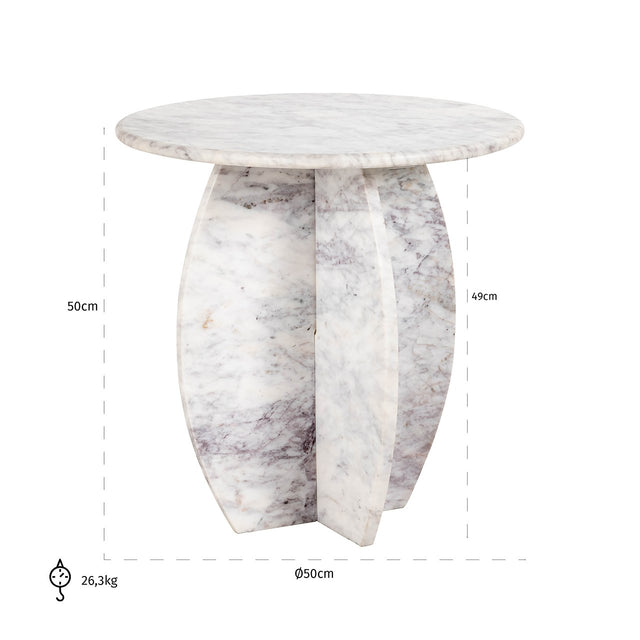Bijzettafel Holmes 50Ø (White) van Richmond Interiors – Luxe comfort op maat van PureWonen. Vraag naar de beste prijs.