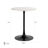 Bistrotafel Carlten wit 65Ø (Black/white) van Richmond Interiors – Luxe comfort op maat van PureWonen. Vraag naar de beste prijs.