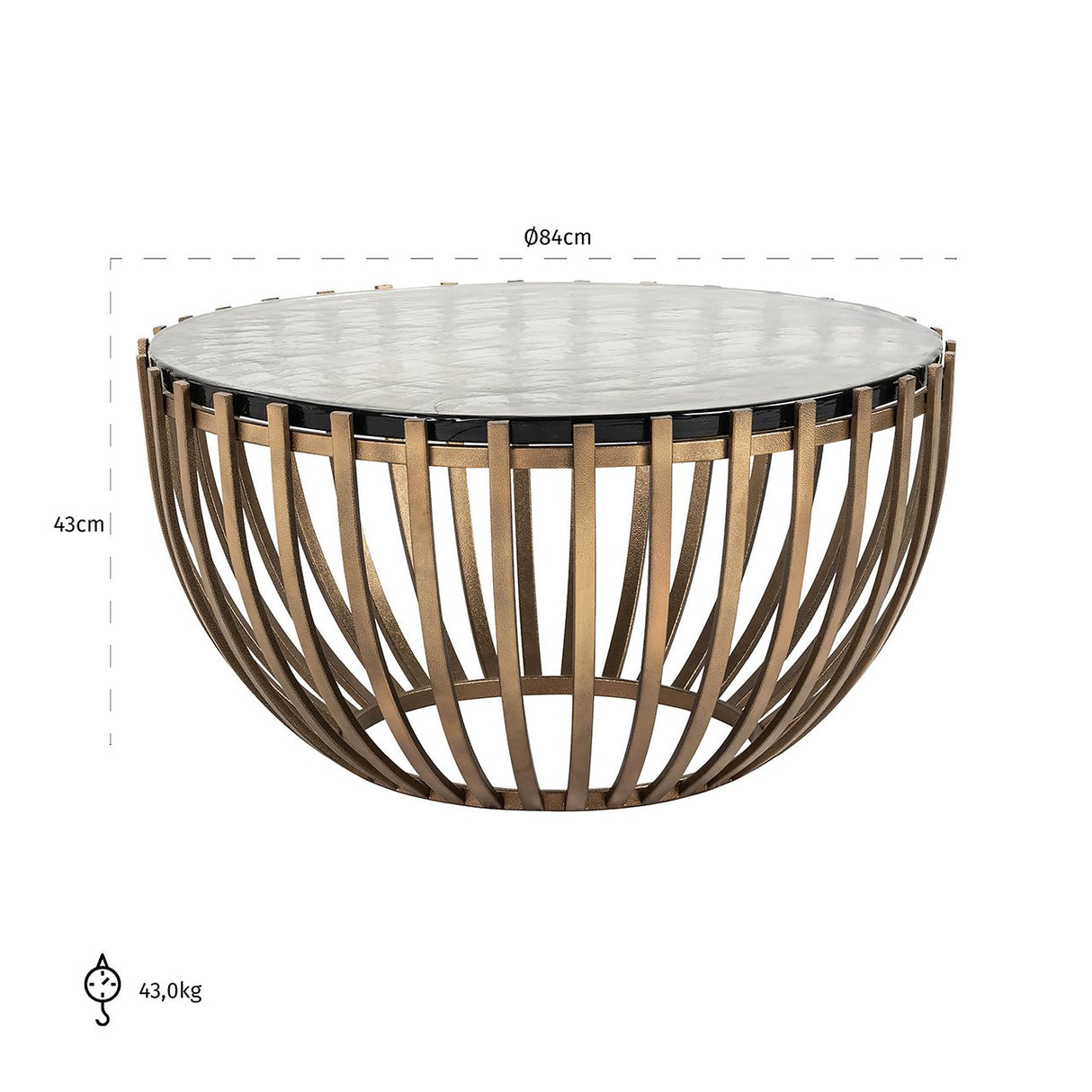 Salontafel Volante 83Ø (Gold) van Richmond Interiors – Luxe comfort op maat van PureWonen. Vraag naar de beste prijs.