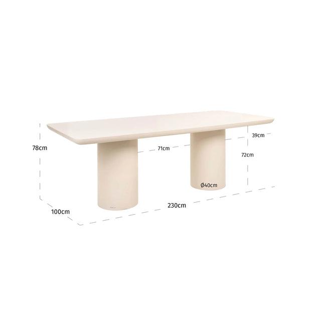 Outdoor eettafel Urban Bloom sandstone 230