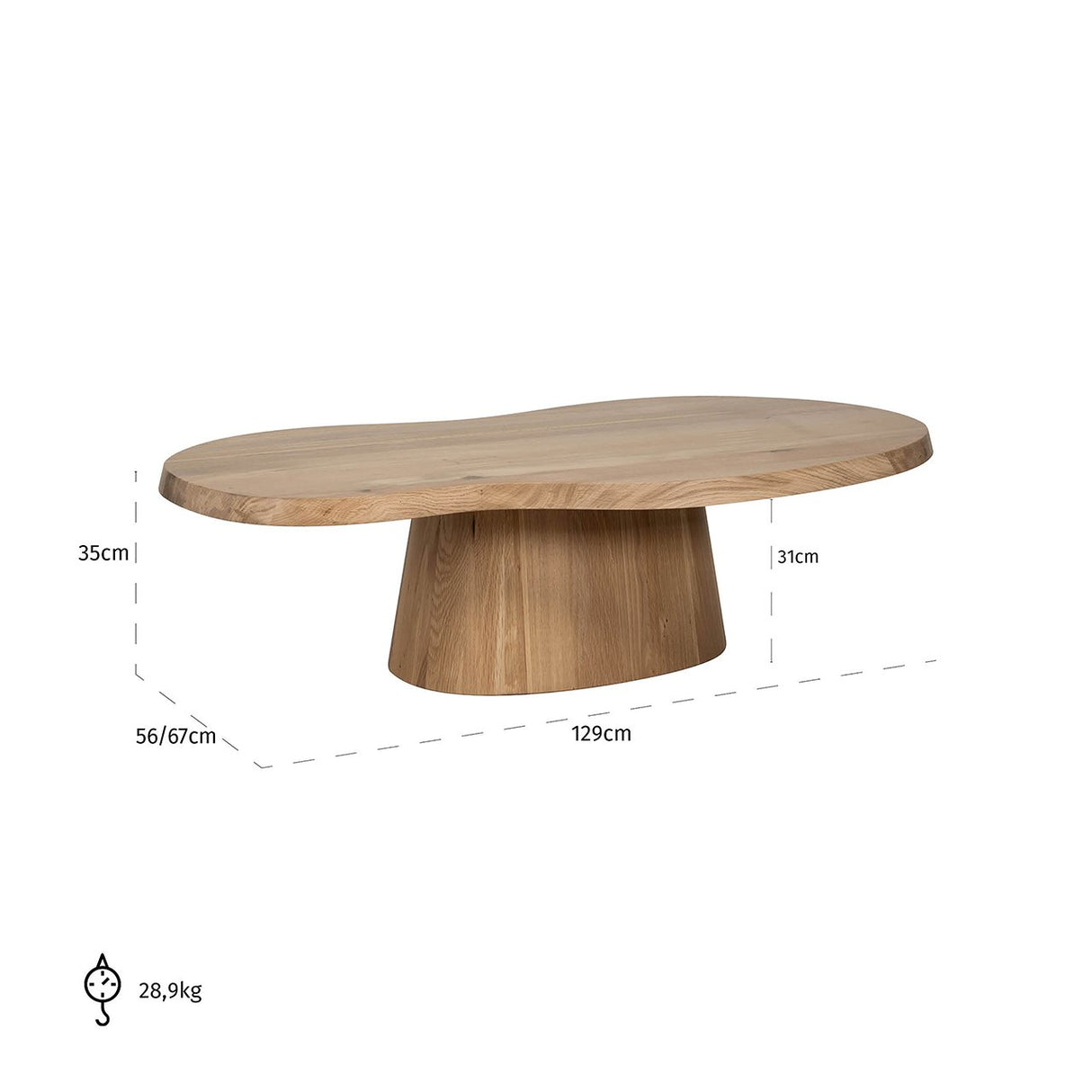 Salontafel Riva (Natural oak) van Richmond Interiors – Luxe comfort op maat van PureWonen. Vraag naar de beste prijs.