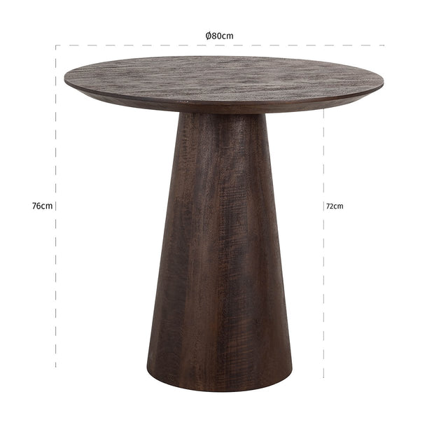 Bistrotafel Willow 80Ø (Dark brown) van Richmond Interiors – Luxe comfort op maat van PureWonen. Vraag naar de beste prijs.