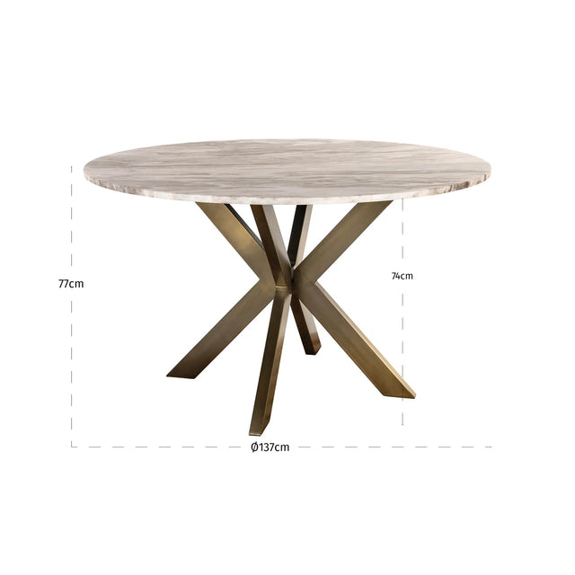 Eettafel Bottega Blush beige 140Ø