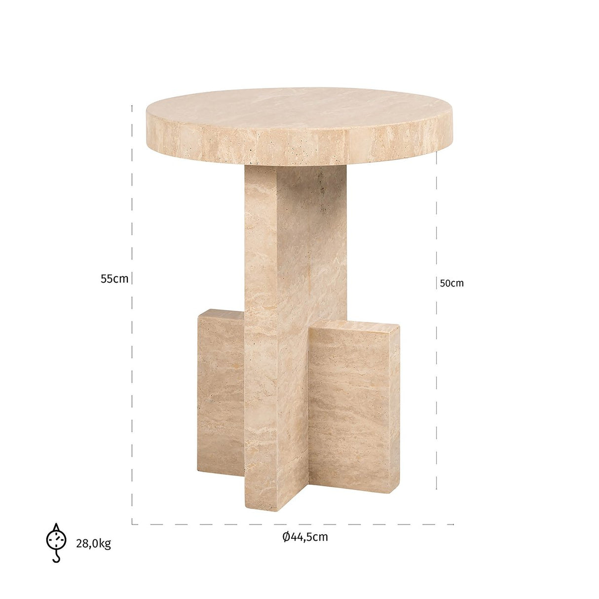 Bijzettafel Biltmore Italian Travertine (Beige) van Richmond Interiors – Luxe comfort op maat van PureWonen. Vraag naar de beste prijs.