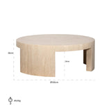 Salontafel rond Biltmore Italian beige Travertine (Beige) van Richmond Interiors – Luxe comfort op maat van PureWonen. Vraag naar de beste prijs.
