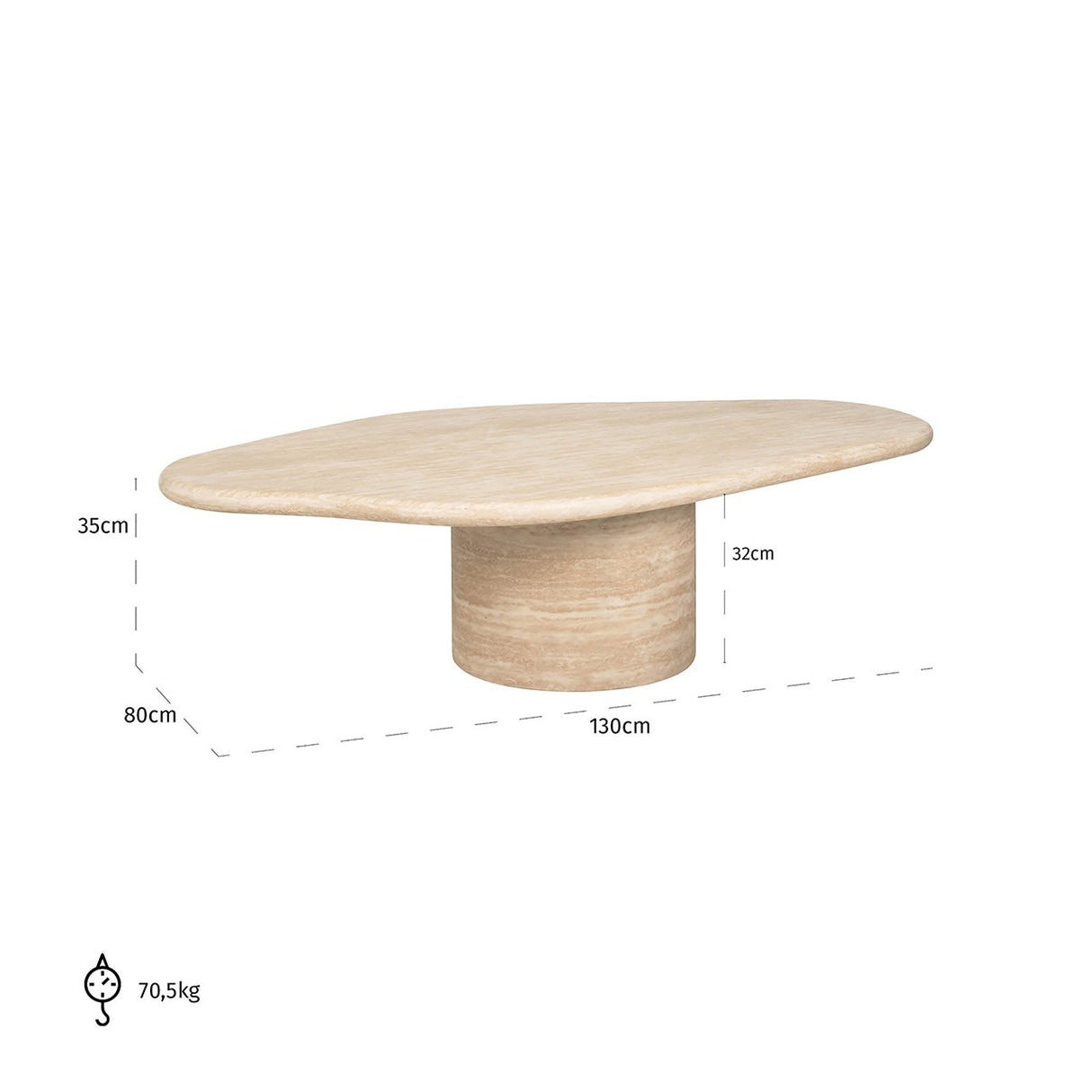 Salontafel Fictus Travertine faux (Beige) van Richmond Interiors – Luxe comfort op maat van PureWonen. Vraag naar de beste prijs.