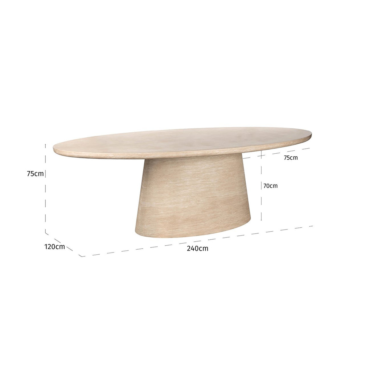 Eettafel Fictus 240 Travertine faux (Beige) van Richmond Interiors – Luxe comfort op maat van PureWonen. Vraag naar de beste prijs.
