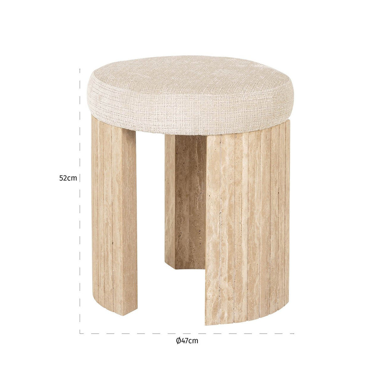 Poef Gallice natural beige travertine (Beige) van Richmond Interiors – Luxe comfort op maat van PureWonen. Vraag naar de beste prijs.
