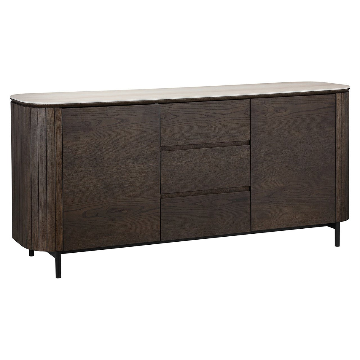 Dressoir Ritz 2-deurs 3-laden (Brown) van Richmond Interiors – Luxe comfort op maat van PureWonen. Vraag naar de beste prijs.