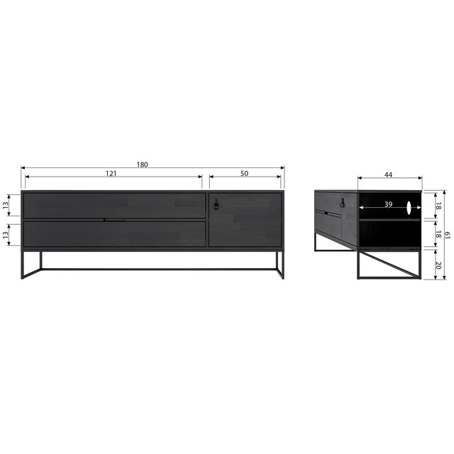 Silas Tv Meubel 180 Cm Essen Blacknight [Fsc] van WOOOD – Luxe comfort op maat van PureWonen. Vraag naar de beste prijs.