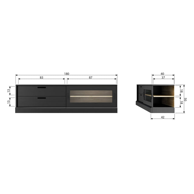 James Tv Meubel Noten/Zwart [Fsc] van WOOOD – Luxe comfort op maat van PureWonen. Vraag naar de beste prijs.