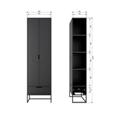 Silas Hoge Kast Essen Blacknight [Fsc] van WOOOD – Luxe comfort op maat van PureWonen. Vraag naar de beste prijs.