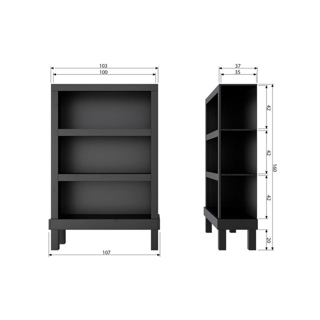 Bonk Open Kast Grenen Matzwart [Fsc] van WOOOD – Luxe comfort op maat van PureWonen. Vraag naar de beste prijs.